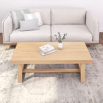 Solid Wood Coffee Table with Blonde Wirebrush Finish for Indian Homes - Image 9