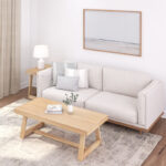 Solid Wood Coffee Table with Blonde Wirebrush Finish for Indian Homes - Image 8