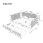 Solid Wood Cane Panel Daybed with Storage Drawers – Natural Finish - Image 5