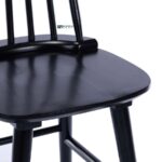 Solid Wood Bar Chair with Spindle Backrest for Kitchen Counter & Bar – Black Finish - Image 4