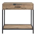Wooden and Metal Console Table with Modern Industrial Design - Image 5