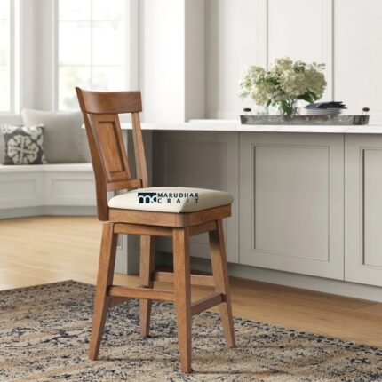 Swivel Upholstered Bar Stool for Kitchen Counter & Home Bar