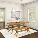 Solid Dining Table with Smooth Pecan Finish - Image 2