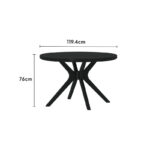 Solid Wood Black Round Dining Table - Image 4