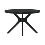 Solid Wood Black Round Dining Table - Image 2