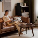 Compact Walnut Wood Round Coffee Table for Modern Indian Living Rooms - Image 7