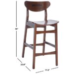 Solid Wood Bar Chair / Bar Stool for Kitchen Counter & Dining – Walnut Finish - Image 4
