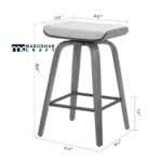 Swivel Fabric Bar Stools Set - Image 4
