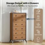 6 Drawer Storage Dresser with Heavy-Duty Steel Frame - Image 6