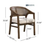 Wooden Dining Chairs with Natural Cane Back and Soft Cushioned Seating – Set of Two - Image 3