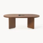 Solid Wood Oval Centre Table for Living Room with Smooth Natural Finish - Image 3