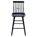 Solid Wood Bar Chair with Spindle Backrest for Kitchen Counter & Bar – Black Finish - Image 5