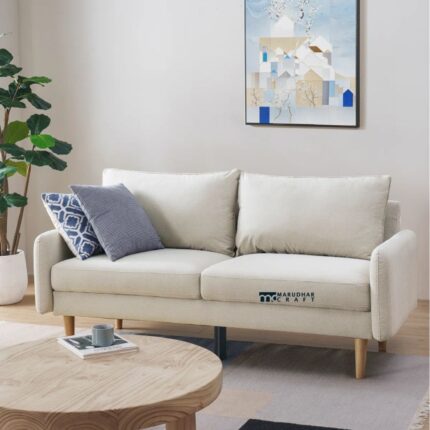 Upholstered Mid-Century Modern Sofa with Timeless Design for Indian Homes