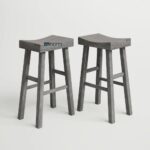 Upholstered Counter Stool with Sturdy Metal Frame – Set of 2 - Image 3