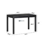Modern Solid Wood Study Table / Writing Desk – Black Finish Home & Office Desk - Image 4