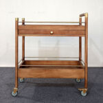 Solid Wood Rolling Bar Cart - Image 8