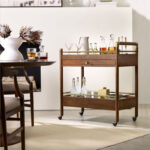 Solid Wood Rolling Bar Cart - Image 2