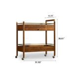 Solid Wood Rolling Bar Cart - Image 6