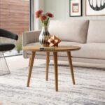 Solid Wood Coffee Table with Natural Finish for Living Room