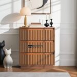 3-Drawer Chest with Waveform Fluted Front Panel for Bedroom