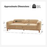 Modern Bouclé Fabric Sofa with Solid Wood Base - Image 4