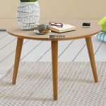 Solid Wood Coffee Table with Natural Finish for Living Room - Image 2