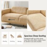 Modern Bouclé Fabric Sofa with Solid Wood Base - Image 5