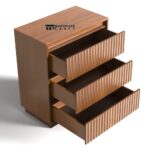 3-Drawer Chest with Waveform Fluted Front Panel for Bedroom - Image 2