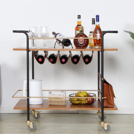 Wood Bar Cart with Standard Layout