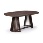 Solid Wood Oval Dining Table with Walnut Finish - Image 5