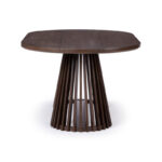 Solid Wood Oval Dining Table with Walnut Finish - Image 3