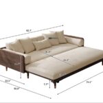 Luxe Retreat Wooden Sofa Cum Bed with Extended Lounger - Image 2