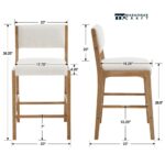 Fabric-Cushioned Bar Stools with Durable Solid Wood Base - Image 3