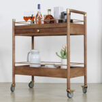 Classic Brown Solid Wood Standard Bar Cart - Image 4