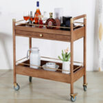 Classic Brown Solid Wood Standard Bar Cart