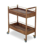 Classic Brown Solid Wood Standard Bar Cart - Image 5