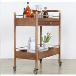 Classic Brown Solid Wood Standard Bar Cart - Image 2