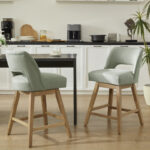 Swivel Bar Stools with Durable Solid Wood Frame for Counters & Kitchen Islands (Set of 2) - Image 2