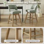 Swivel Bar Stools with Durable Solid Wood Frame for Counters & Kitchen Islands (Set of 2) - Image 5