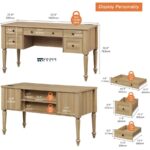 Solid Wood Study Table with Multiple Drawers – Classic Home & Office Work Desk - Image 2
