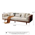 Square Arm Cotton Linen Fabric Sofa with Solid Wooden Frame - Image 4