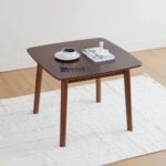 Solid Wood Square Coffee Table with Natural Finish for Living Room