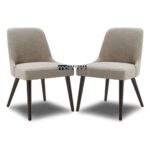 Solid Wood Upholstered Side Chairs for Dining with Comfortable Cushion Seating – Set of Two - Image 3