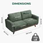 Comfort Sofa with Solid Wood Frame and Pocket Spring Cushion Support - Image 3