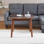Solid Wood Square Coffee Table with Natural Finish for Living Room - Image 2