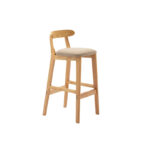 Minimalist Natural Wood Finish Solid Wood Bar Stool for Home Counters - Image 4