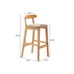 Minimalist Natural Wood Finish Solid Wood Bar Stool for Home Counters - Image 5