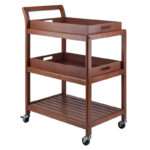 Wooden Mobile Bar Cart with Safety Wheels - Image 4