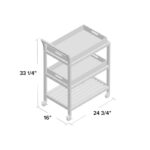 Wooden Mobile Bar Cart with Safety Wheels - Image 5