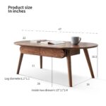 Handcrafted Solid Walnut Wood Oval Coffee Table for Contemporary Living Rooms - Image 3